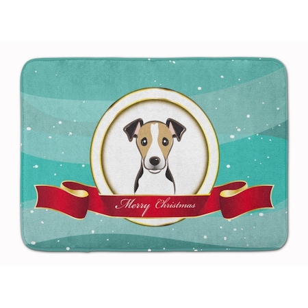 Carolines Treasures Jack Russell Terrier Merry Christmas Machine Washable Memory Foam Mat BB1571RUG